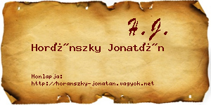 Horánszky Jonatán névjegykártya